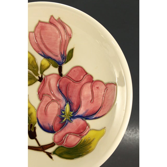 Pink Moorcroft Flambe Pottery Plate With Magnolia Blooms, England 10.5" For Sale - Image 8 of 14