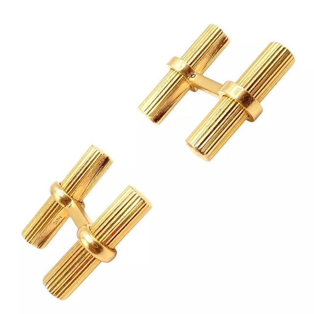 Vintage Van Cleef & Arpels Yellow Gold Bar Cufflinks, A Pair For Sale - Image 10 of 11