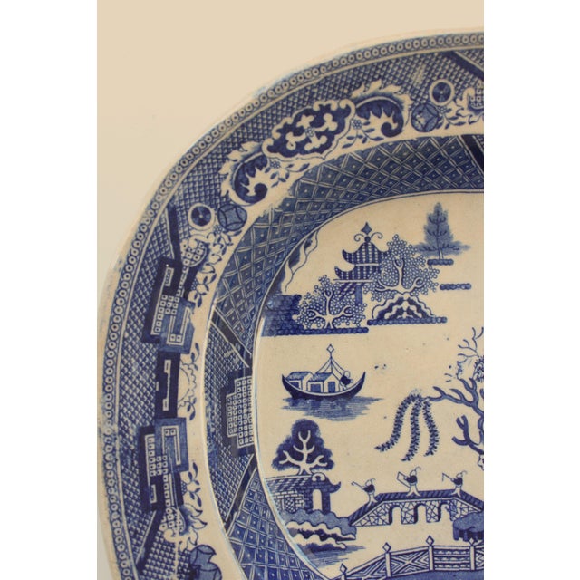 19thC. Staffordshire Stone China Platter, Blue Willow pattern. Want to explore more products at Antiquelifestyle. To SHOP...
