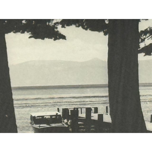 Black & White Tahoe Boat in Dock Photograph, Framed For Sale In San Francisco - Image 6 of 12