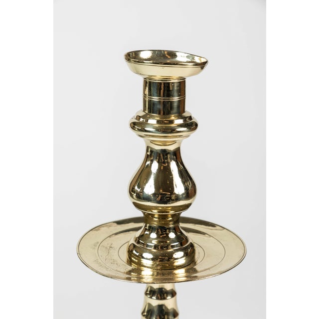 Large Brass Candleholder With Beehive Detail For Sale - Image 4 of 7