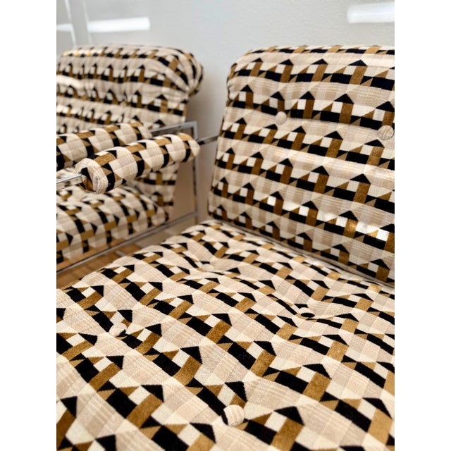 Metal 1970s Attributed to Milo Baughman Chrome Armchairs - A Pair For Sale - Image 7 of 7