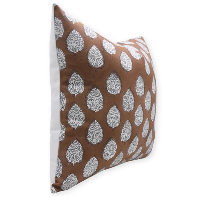 Add a touch of traditional charm to your home with the Fabdivin Block Print Pillow Cover, featuring a beautiful Betel Leaf...