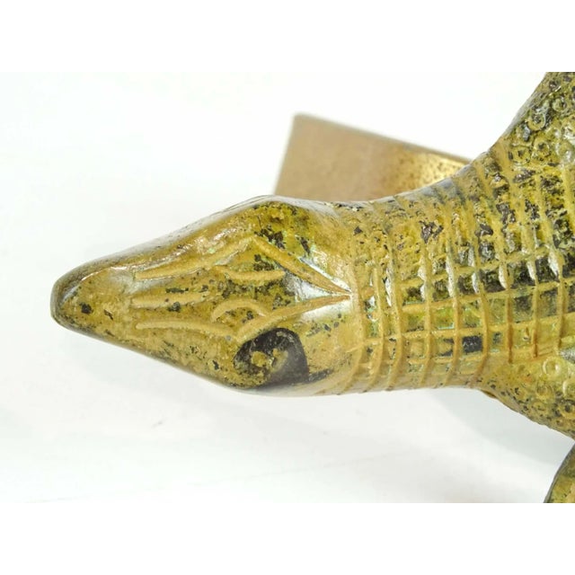 Gilt Bronze Lizards or Salamanders Mounted on Later Metal Brackets as Curtain Tie Backs - Set of 4 For Sale - Image 4 of 8