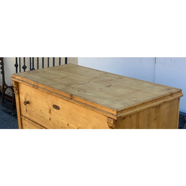 Wood Pine Central European Chest of Three Drawers For Sale - Image 7 of 14