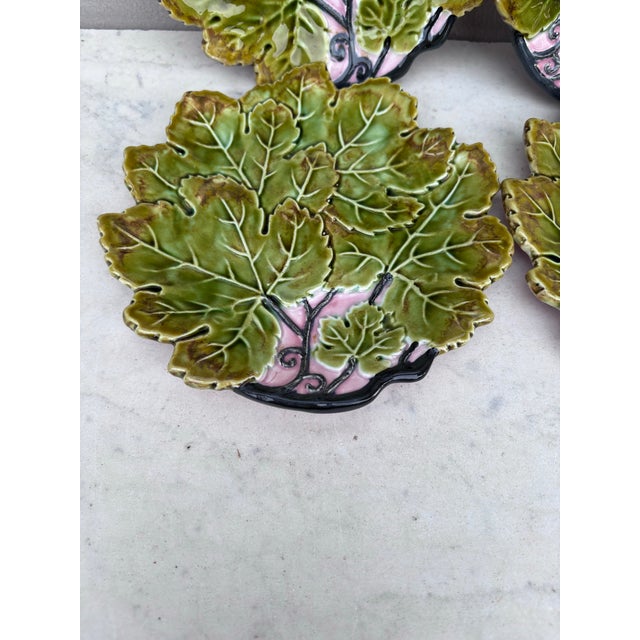 Continental Majolica Leaf Plate Circa 1900 For Sale - Image 4 of 7