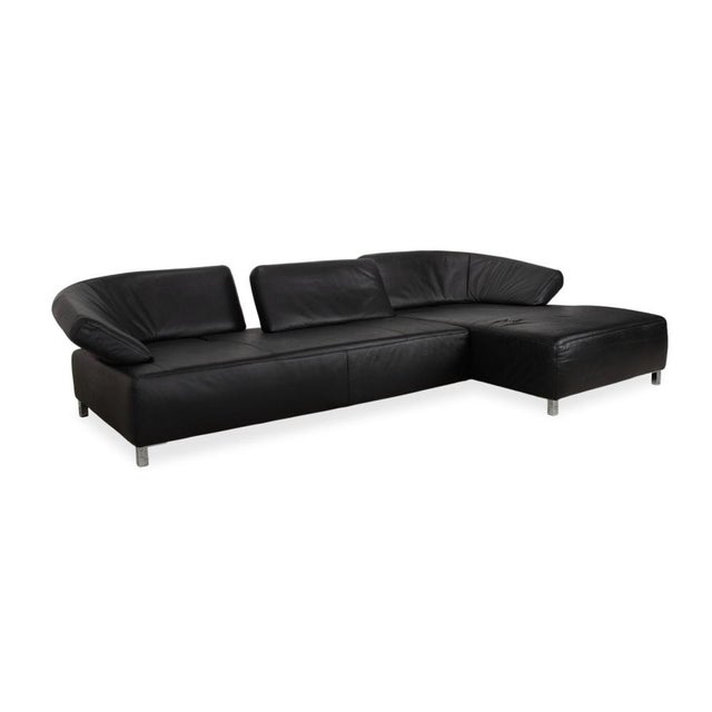 Butterfly Corner Sofa in Black Leather from Ewald Schillig For Sale - Image 6 of 18