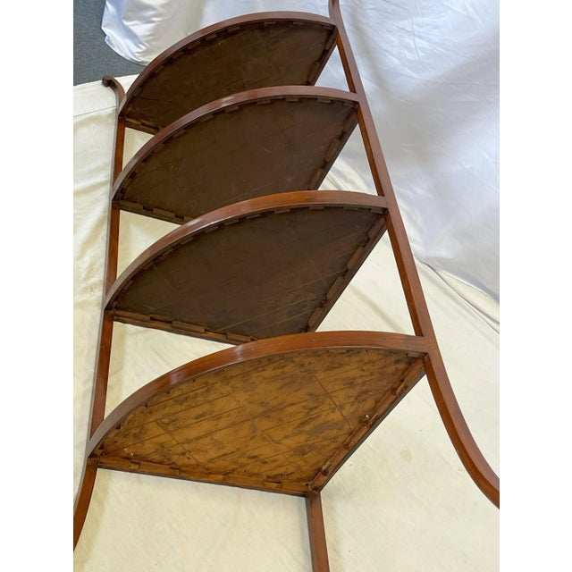 Mid Century Modern Cherry 4-Tier Corner Shelf For Sale In West Palm - Image 6 of 12