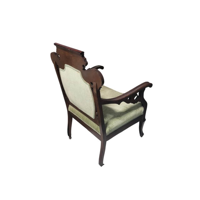 Antique Victorian Renaissance Revival Parlor Armchair, C. 1880 For Sale - Image 13 of 16
