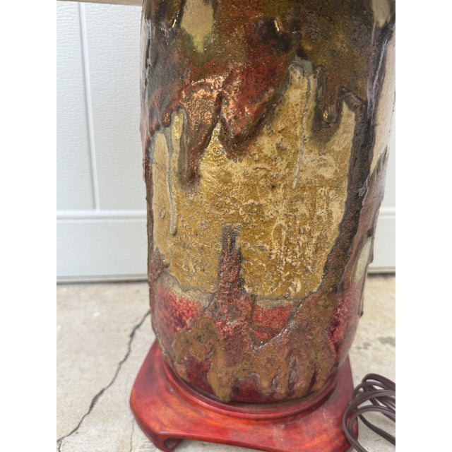 Ceramic Vintage Handmade Louisiana Cypress Swamp Scene Pottery Table Lamp For Sale - Image 7 of 11