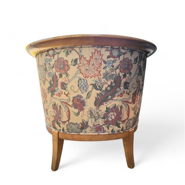 Vintage Chairs with Floral Fabric, 1980s, Set of 2 For Sale - Image 3 of 14