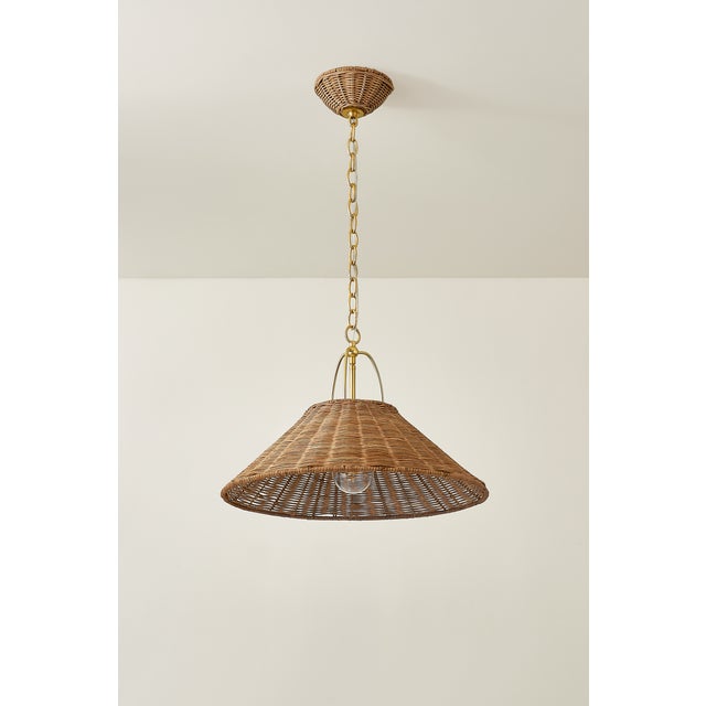 Transitional Mitzi Zoe Feldman Davida Rattan Pendant, Medium For Sale - Image 3 of 5