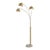 Original 1962 Triplet 3 Light Arc Floor Lamp - Weathered Brass, White Marble Base, Dimmer Switch For Sale
