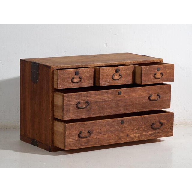 Antique Japanese Tansu Base Cabinet For Sale - Image 4 of 11