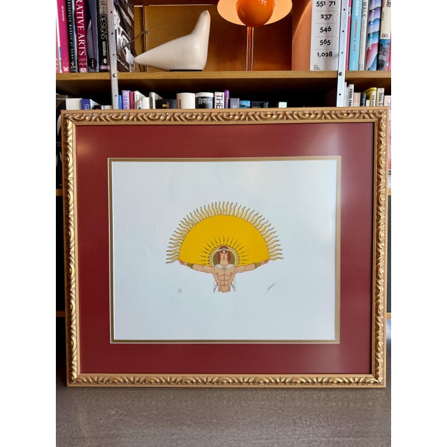 "SUN" by Stephan is an original early 1980s limited-edition serigraph produced in San Francisco at the renowned silkscreen...