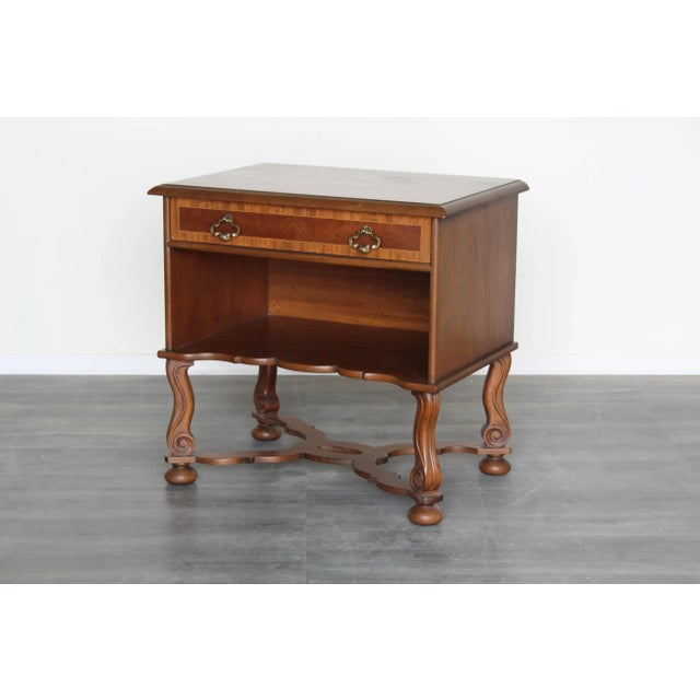 Mid Century solid built walnut side table This table is in good vintage condition Dimensions: 28"Width x 18"Depth x...