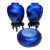 Pair of Cobalt Blue Jingdezhen Porcelain Vases With Matching Bowl – Mid-20th Century Chinese Export For Sale