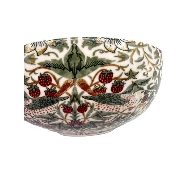 Morris & Co. Morris & Co. Strawberry Thief Porcelain Cereal Bowl - Set of 4 For Sale - Image 4 of 9