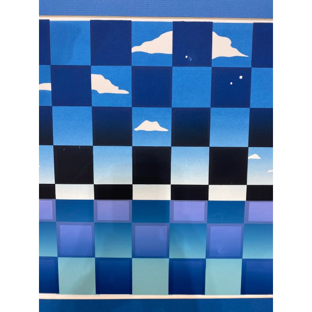 1990s Surrealist Geometric Painting by Betsy Hagger in the Style of Rene Magritte For Sale - Image 9 of 12