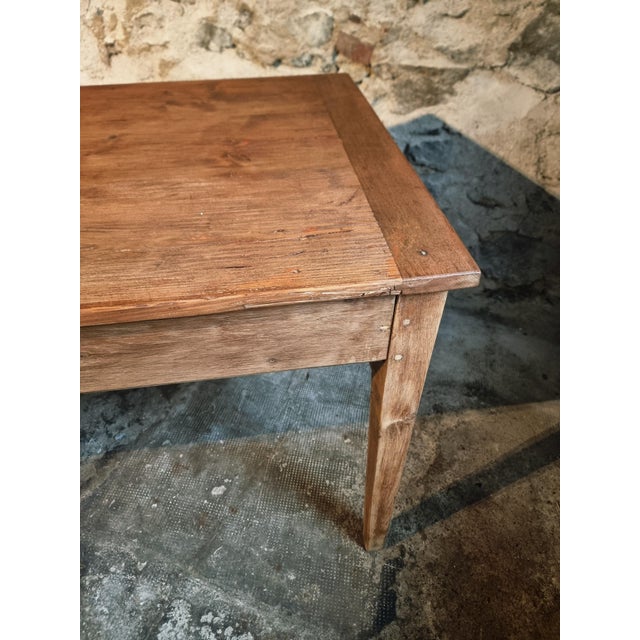 Wood Antique French Farmhouse Dining Table in Oak and Pine, 1900s For Sale - Image 7 of 17