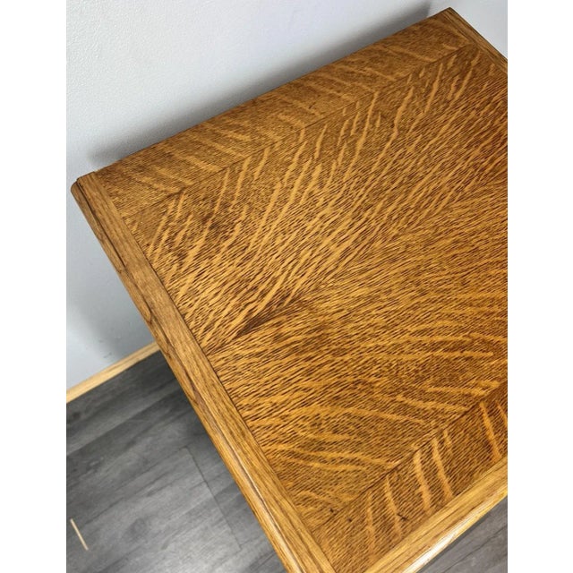 Gold Vintage French Bedside Table in Oak For Sale - Image 8 of 9