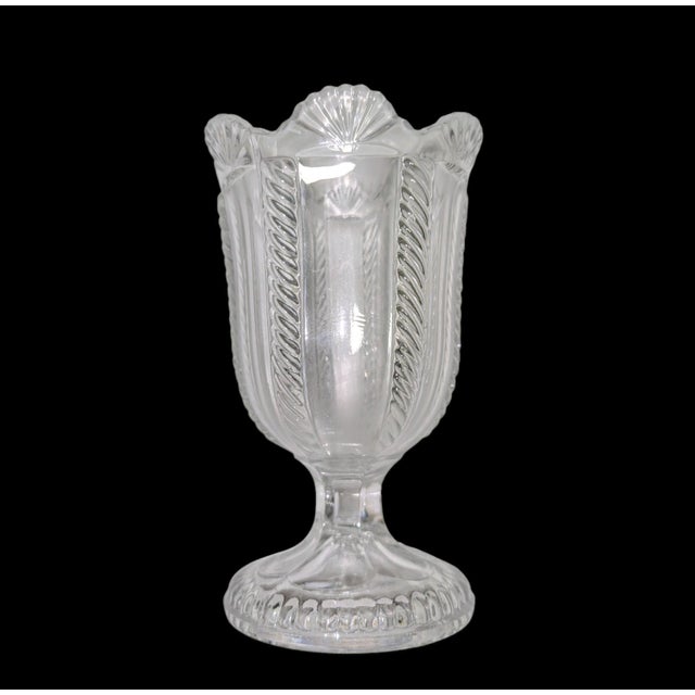 Eapg Boston & Sandwich Glass "Cable" Pattern Spoon Holder (1858) For Sale - Image 10 of 12