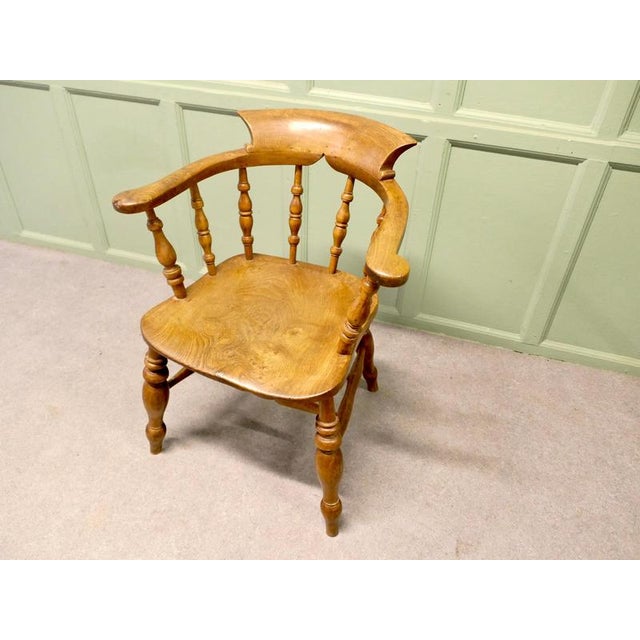 Wood Antique Beech and Elm Desk Chair, 1800s For Sale - Image 7 of 9