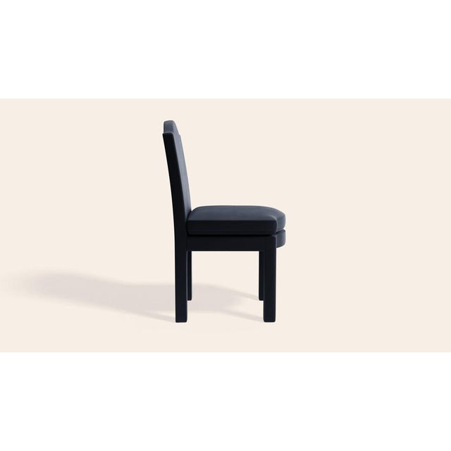 Prussian Linen Leo Dining Chairs by Ceraudo, Set of 2 For Sale - Image 4 of 7