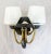 1940s Mid-Century French Wall Sconce with 2-Light Original Glass and Brass, 1940s For Sale - Image 5 of 7