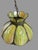Vintage Green, Lotus, Slag Glass Hanging Lamp Light Fixture For Sale - Image 12 of 12