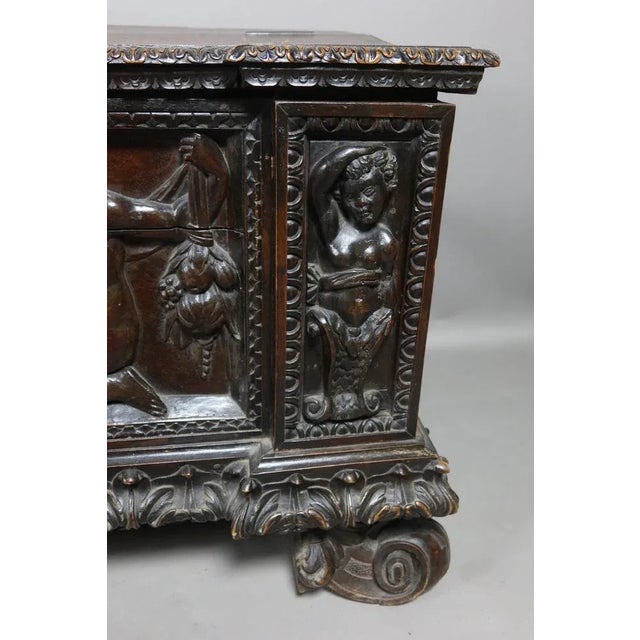 Walnut 19th Century Walnut Cassone Chest For Sale - Image 4 of 12