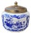 Hand-Painted Dutch Delft Blue Tobacco Jar & Humidor with Brass Lid from Goedewaagen, Gouda, 1930s For Sale