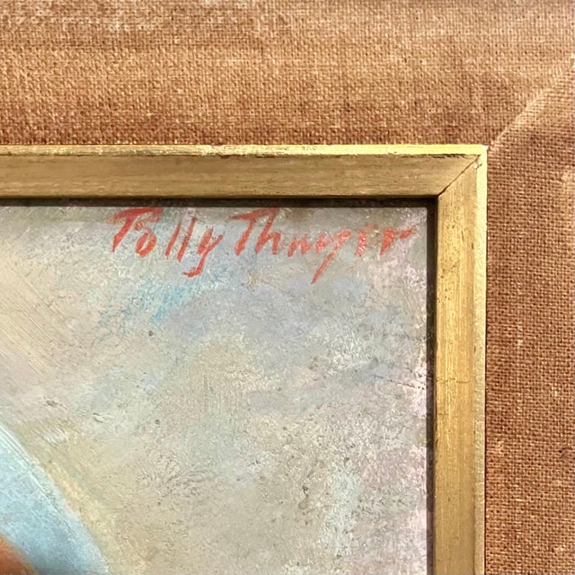 American Polly Thayer, Oil Painting Still Life Fruit Bowl Polly Thayer Boston Modernist Woman Artist, c. 20th century For Sale - Image 3 of 4