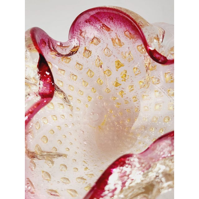 Vintage Murano Bullicante Art Glass Bowl For Sale - Image 11 of 11