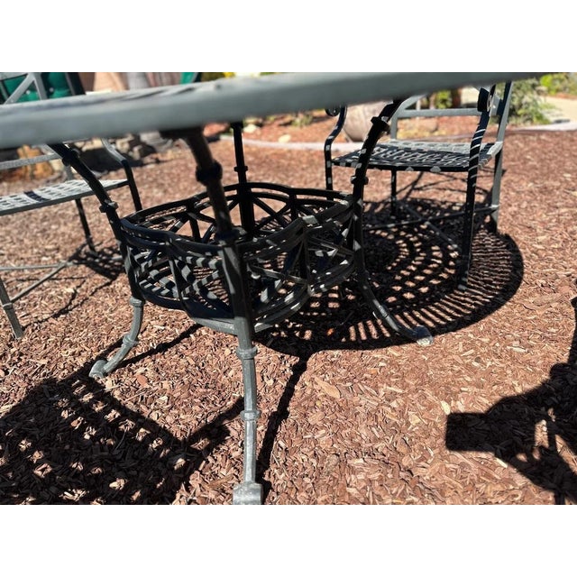 Late 20th Century Late 20th Century Woodard Aluminum 5 Piece Patio Set, Attributed For Sale - Image 5 of 7