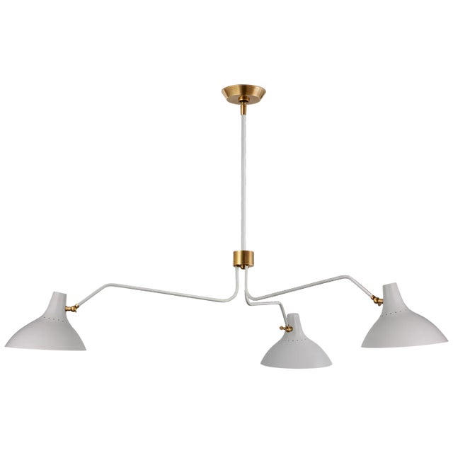 Charlton Large Triple Arm Chandelier in White Designer: AERIN Fixture Height: 11.25" Min. Custom Height: 20" O/A Height:...