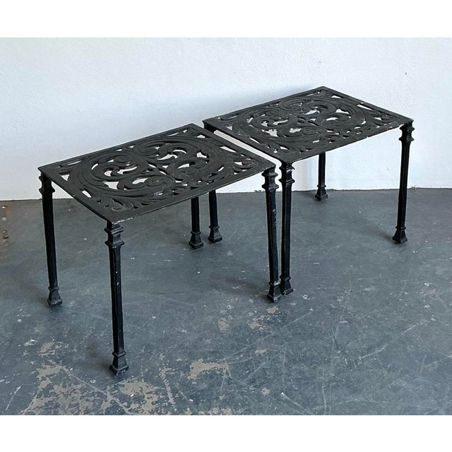 Vintage Wrought Iron Side Tables - A Pair For Sale In West Palm - Image 6 of 12