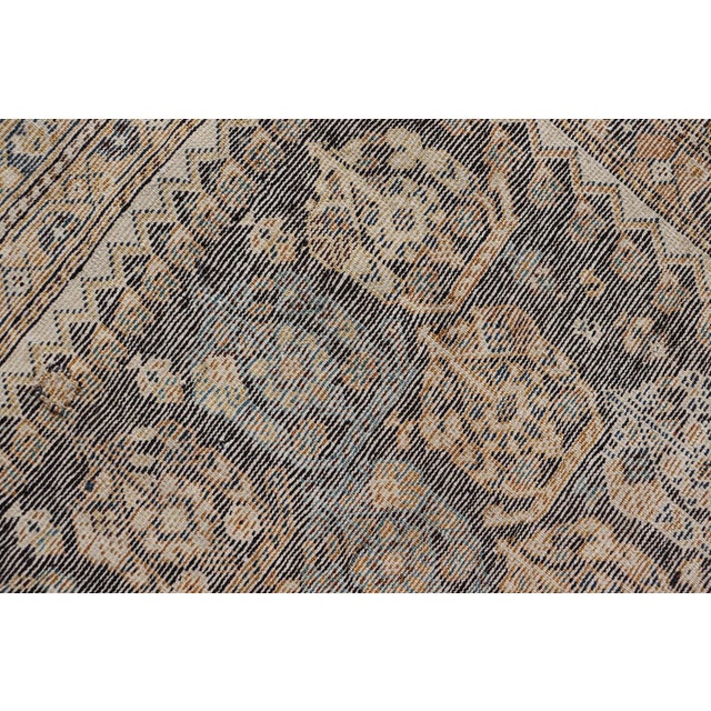 Colorful Blue Antique Persian Hamadan Rug With All-Over Tribal Motifs 4'0 X 5'5 For Sale - Image 11 of 11