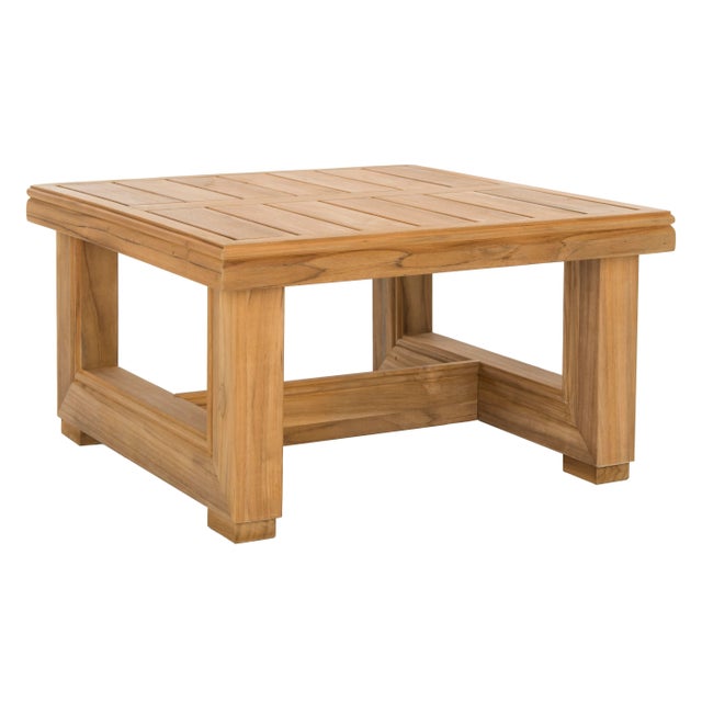 Bring the natural beauty of solid wood to any outdoor living area with this contemporary teak end table. Finely crafted,...