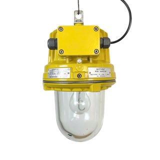 Industrial Yellow Explosion Proof Lamp from Elektrosvit, 1990s For Sale