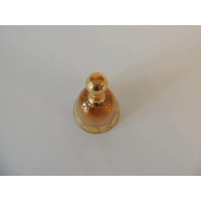 Vintage Gold Murano Glass Table Bell with Hand Painted Flower For Sale - Image 4 of 5