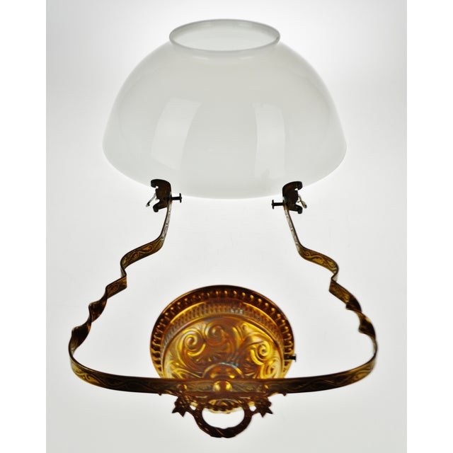 Vintage Hanging Oil Lamp Holder With Milk Glass Shade Chairish