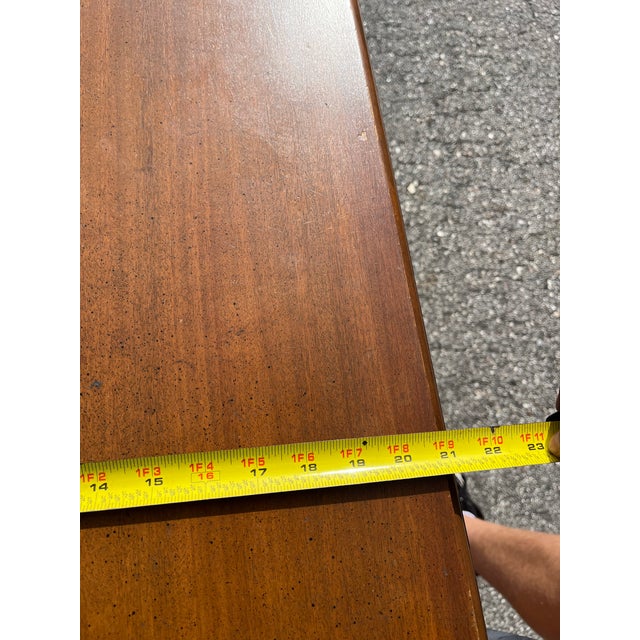 Wood 1950s John Stuart Inc Compact 5 Leg Table With 4 Leafs For Sale - Image 7 of 10