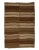 Textile 1960s Vintage Striped Brown Natural Kilim Rug- 6′ × 8′4″ For Sale - Image 7 of 7