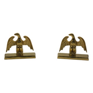 Pair of Virginia Metalcrafters Brass Federal Eagle Bookends For Sale
