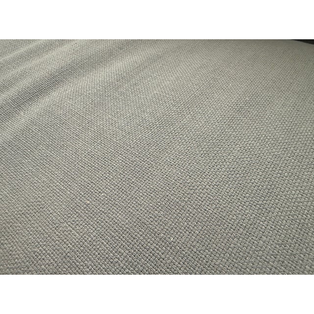 Dove Gray Custom Tufted Sofa With Feather/Down Bench Cushion For Sale - Image 8 of 12