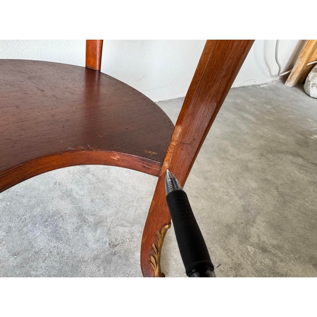 Antique Louis XV-Style Kidney Shape Inlaid Marquetry Two-Tier End Tables or Nightstands – Pair For Sale - Image 9 of 12