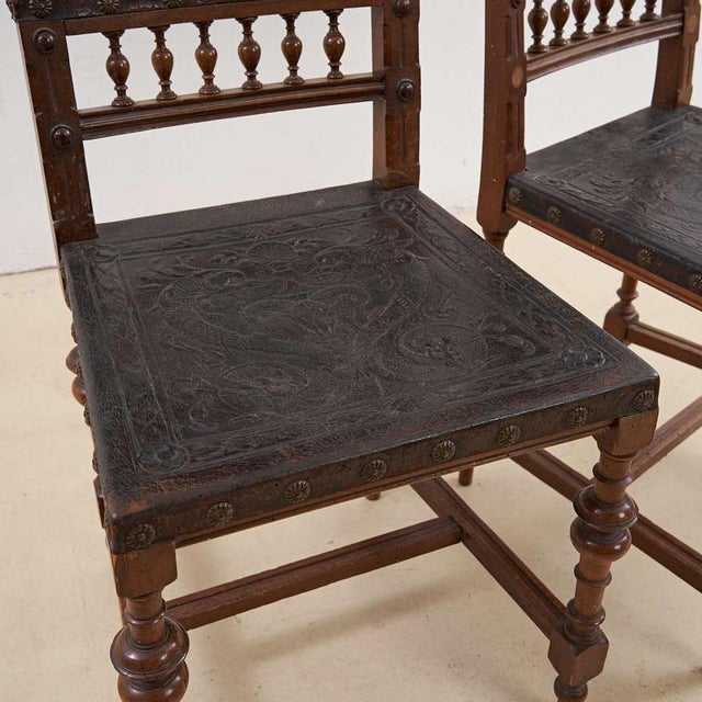 Pair of chairs early 1900s eclectic style height: 91 width: 43 depth: 43 seat height: 47 additional information style:...