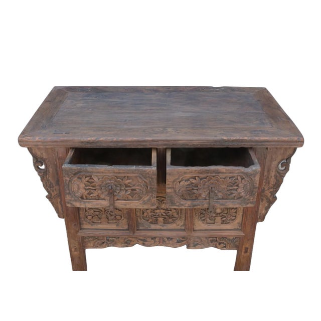 Early 19th Century Hand Carved Early 19 Century Antique Chinese Console Table For Sale - Image 5 of 6