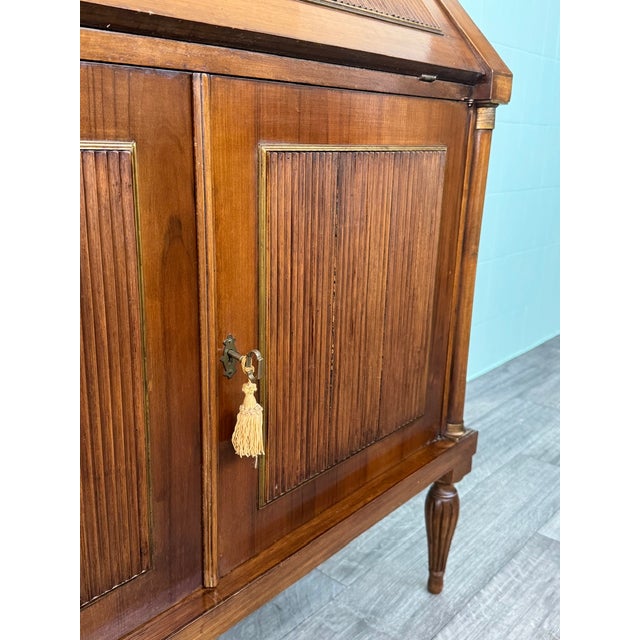 Italian Walnut Secretaire with Drop-Leaf, 1950s For Sale - Image 12 of 18